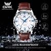 OPK 6003 Men's Brown Quartz Watch New Fashion Waterproof Luminous Calendar Luxury Simple Oval Sport Leather Band Dial 40mm 18mm