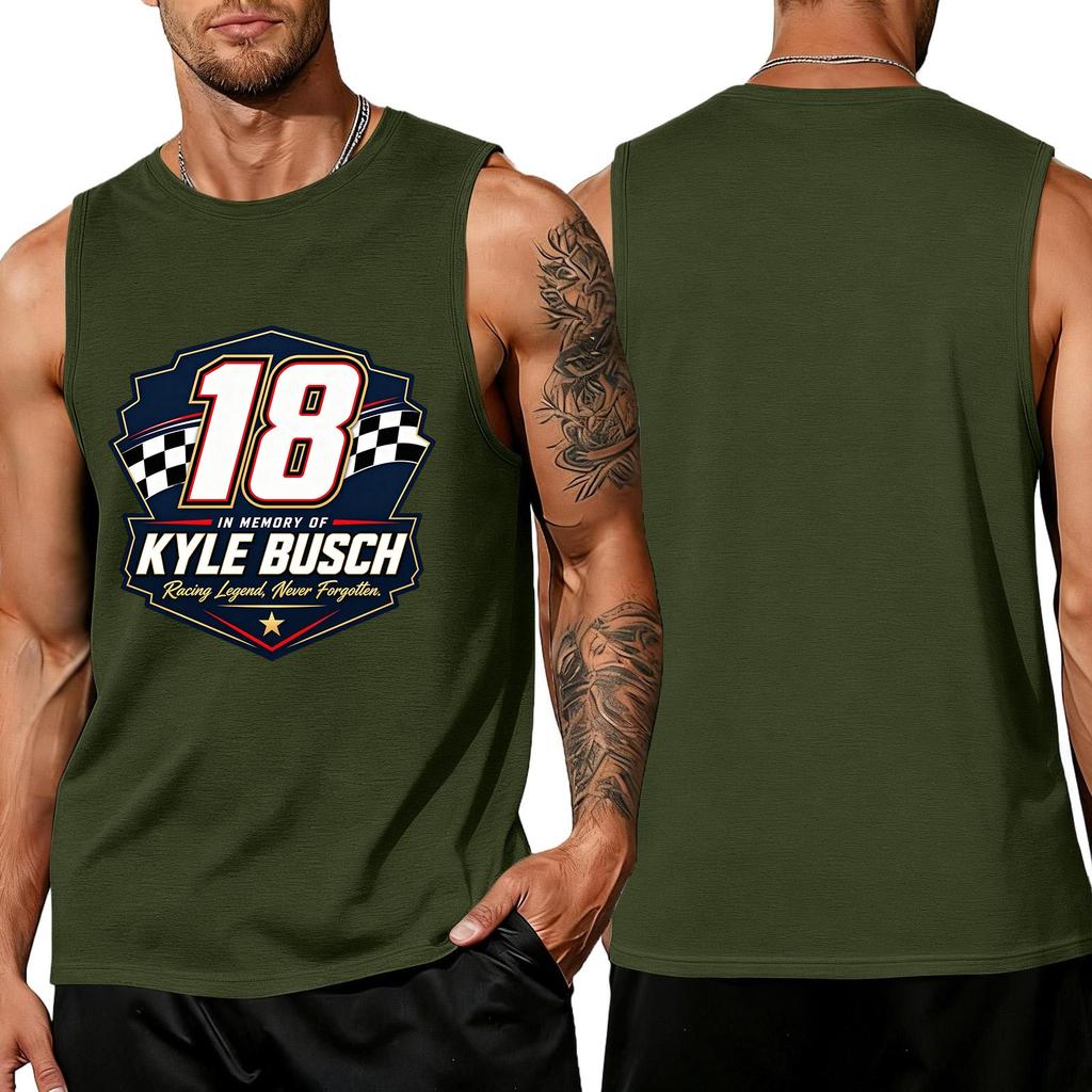 Men's Racing Graphic Sleeveless Tank Top Muscle Fit Casual Summer Shirt Lightweight Breathable Fabric Comfortable Design