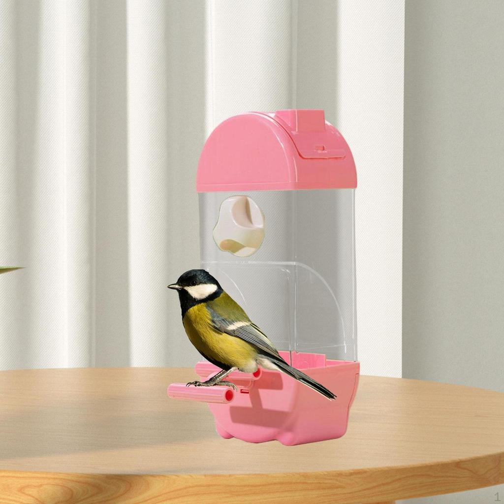 Automatic Bird Feeder Food Container Anti Splashing Hanging Feeding Station Parrot Dispenser