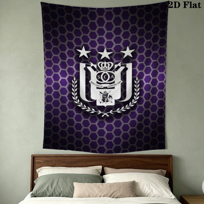 Rsc Anderlecht Wall Tapestry Aesthetic Wall Hanging Printed Fabric Blanket Decorative Tapestries For Bedroom Living Room Home Decor