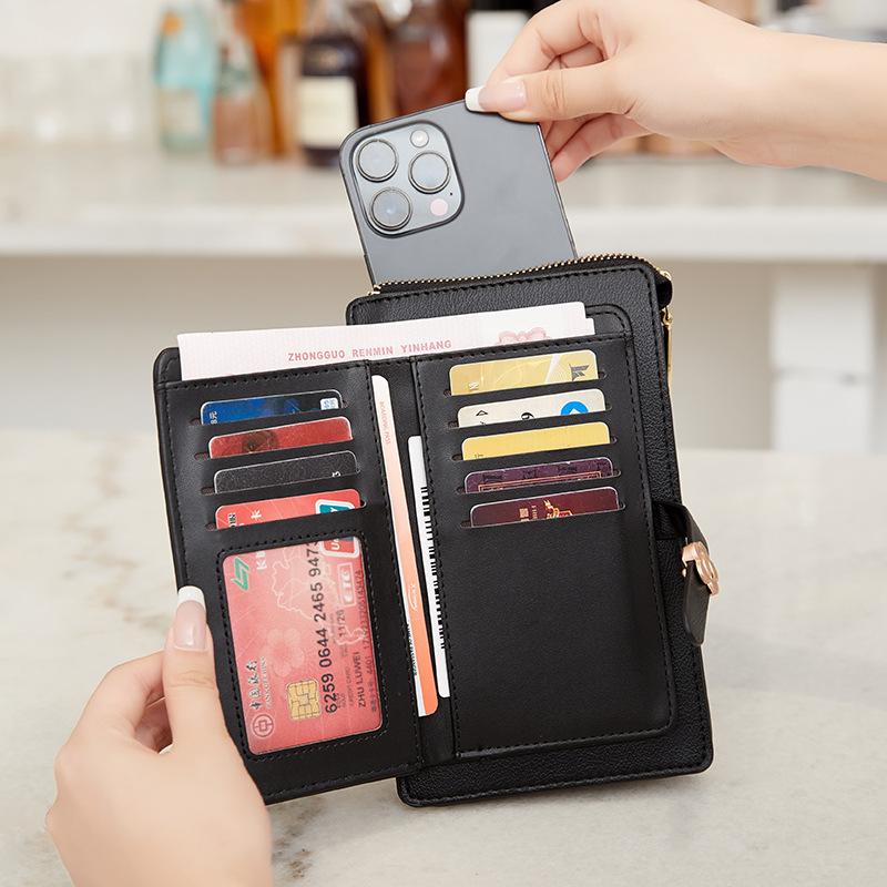 Touchscreen Schrägspan Handy Tasche Damen Neu Weiches Leder Vertikale Schulter Kleine Tasche Multifunktions Handy Geldbörse