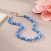 GEMCHIC Women's Dopamine Color Block Natural Stone Beaded Necklace Bohemian Style Layered Choker Statement Jewelry