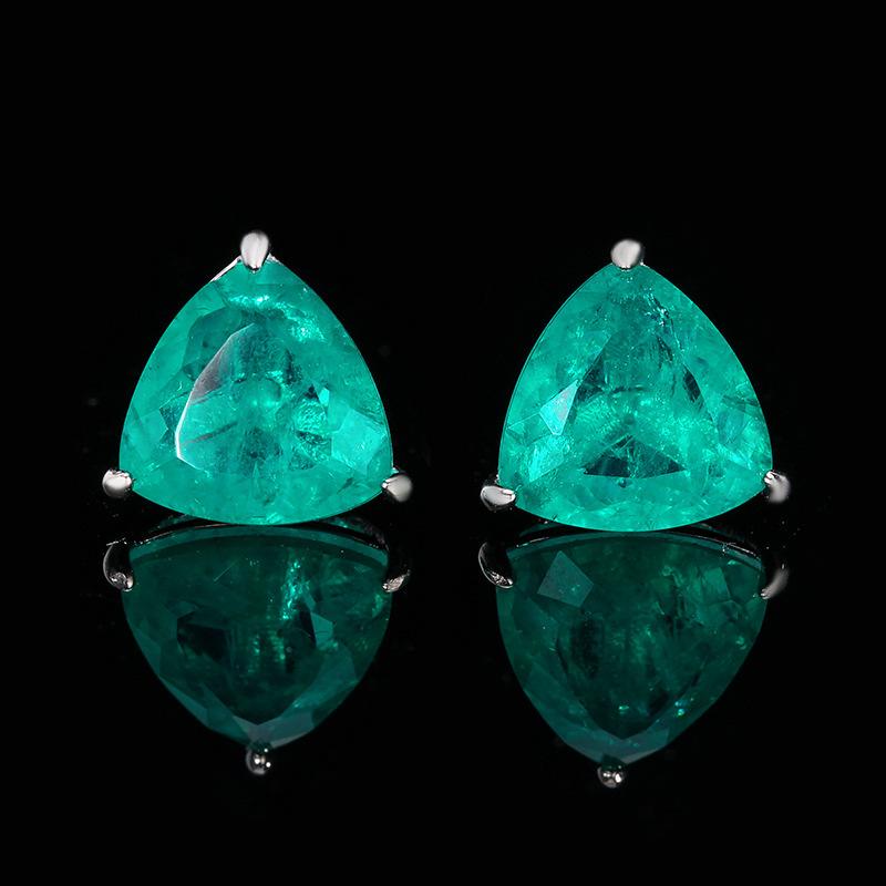 WNFU Women's Stud Earrings, Multicolor Corundum, Gold-Plated Copper