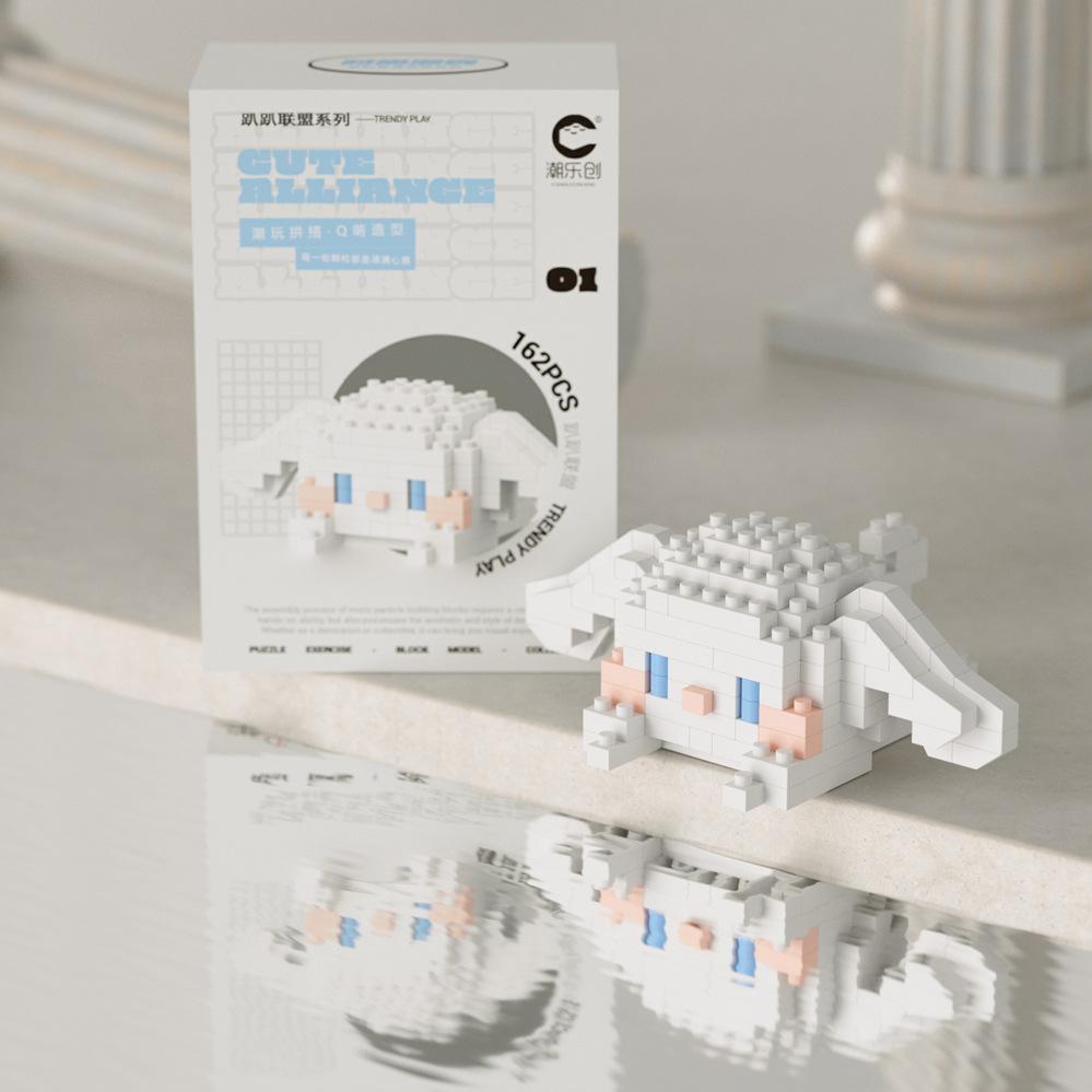 Süßer Mini auf der Vorderseite liegend Disney Mickey Bausteine Batman Kleiner Panda Stein 3D Süße Kuromi Sanrio Modell Spielzeug Für Kinder Geschenk