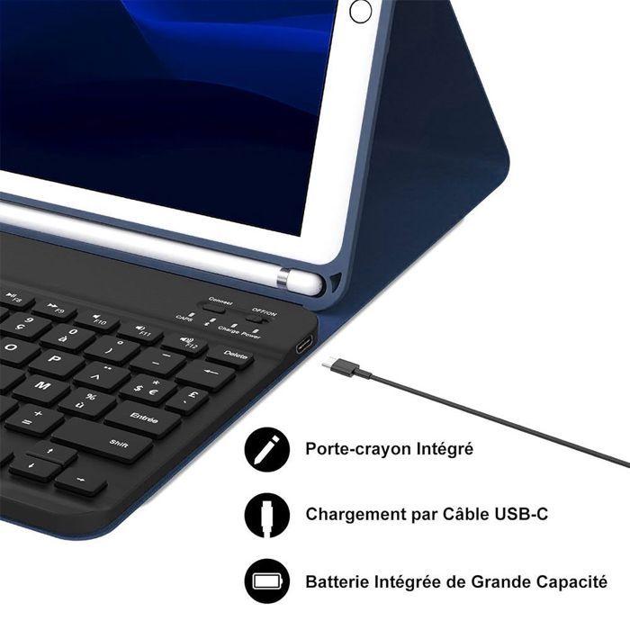 Coque Clavier pour iPad Air 3 10,5" / iPad Pro 10,5" - Bleu Marine avec Clavier Bluetooth + Souris + Stylet