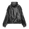 Women's Fall Simple Solid Retro Versatile PU Leather Pilot Jacket