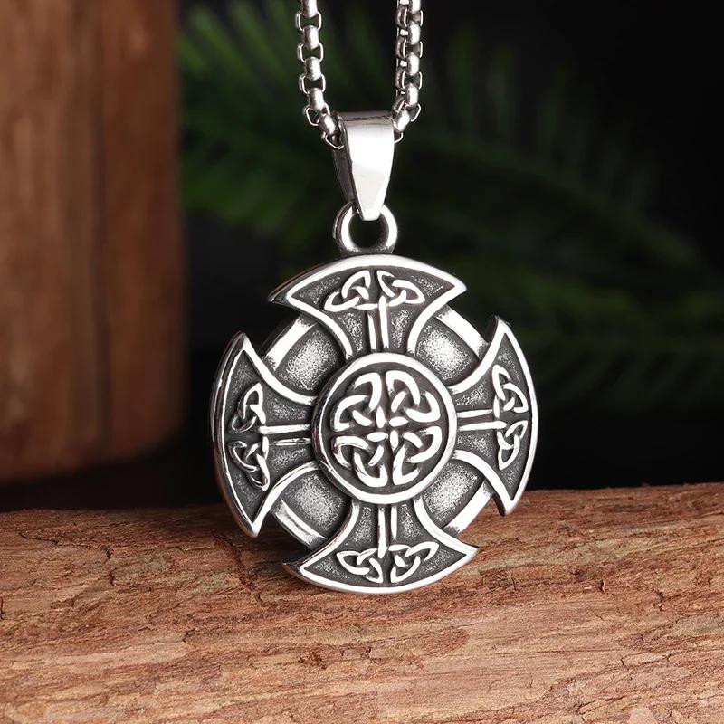 Stainless Steel Witchcraft Pentagram Necklace for Men Jewish Hebrew Four Letter Solomon Pendant Rune Amulet Jewelry