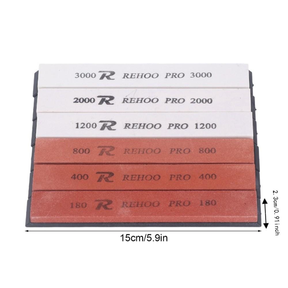 6 PCS White Reddish Brown Sharpening Stone Set White Corundum Whetstone Set Home Kitchen