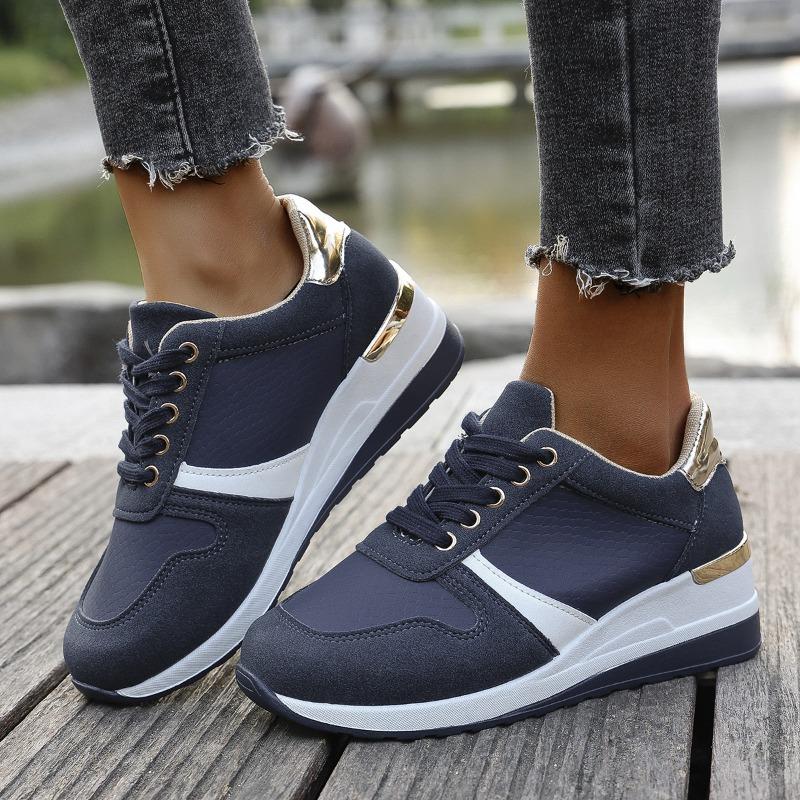 Spring New Style Casual Oversized Lace-up Sports Shoes for Women, Thick-soled and Platform Heels, Women's Shoes