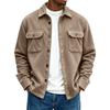 Men's Color Long Sleeve Casual Jacket with Lapel Collar and Pockets Relaxed Fit Fall Winter