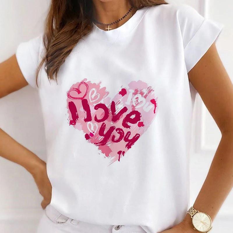 New European and American Fashion City Girl Trend Round Neck Short Sleeve Women's T-shirt Graphic T Shirts Tops