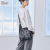 Rootote Snoopy Embroidered Shoulder Bag, 2-Way IP Roo Shopper, Metallic, Peanuts-0Q 8447 (02 Silver)