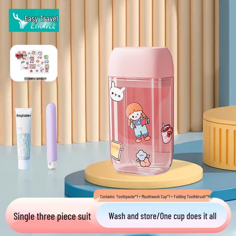 Etravel Travel Mini Wash Cup & Toothbrush Set