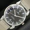 REFURBISHED VINTAGE HAND-WINDING SWISS MENS BLACK COLOR DIAL WATCH A700862-5 R205a-a700862