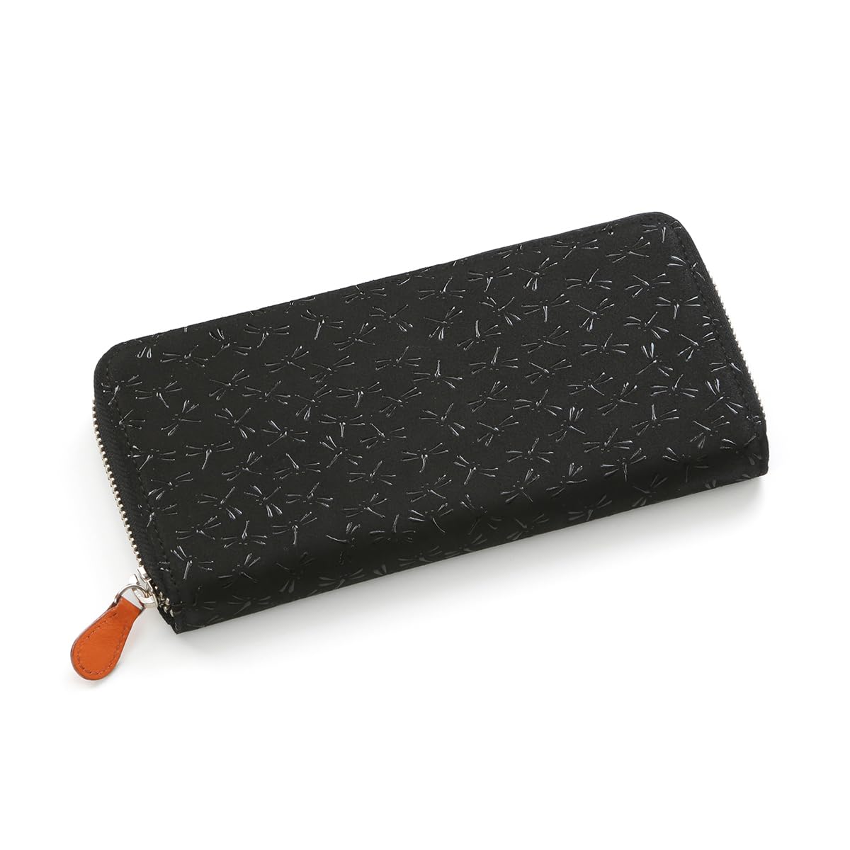 

Inden HISOCA Hisoka Traditional Craft Koshu Inden Deerskin Lacquer Original Brand Wallet Black with Black Lacquer Dragonfly Design [Inden-ya]