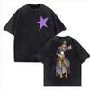 Washed Vintage Anime JoJos Bizarre Adventure Kujo Jotaro Graphic Tshirt Unisex Casual Oversized T Shirt Unisex Cotton Tshirts