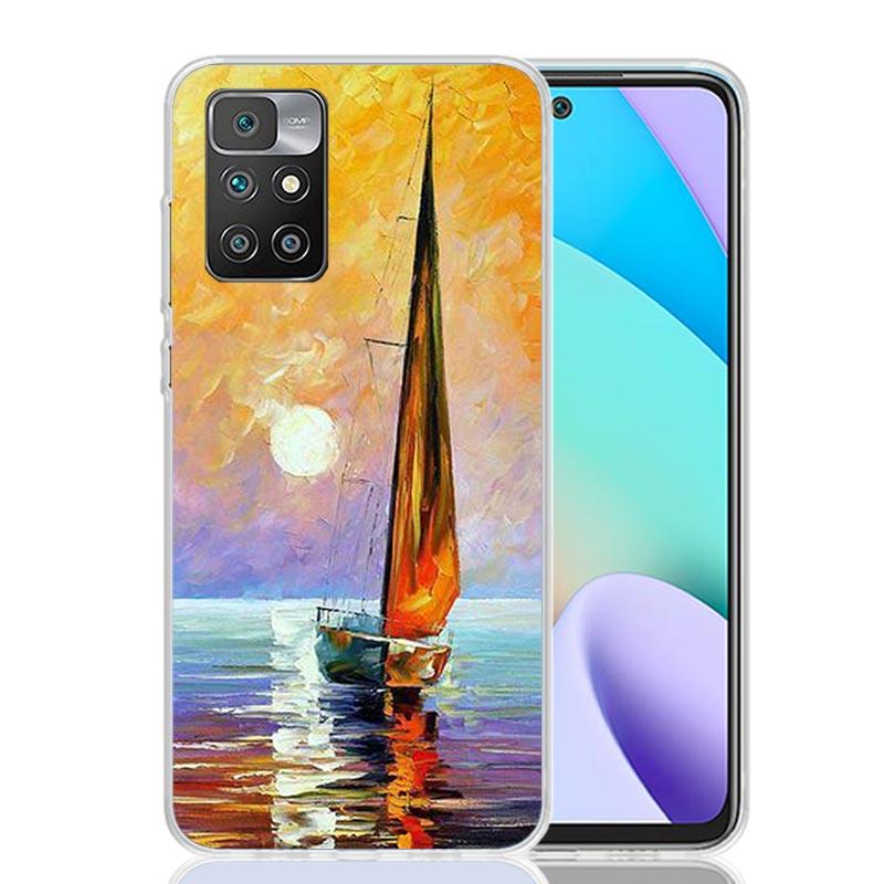 Sailing Boat Sunset Phone Case For Xiaomi Redmi 12C 13C 14C 12 13 10 10A 10C 9 9A 9C 9T 8 8A 7 7A 6 6A K70 K60 K40 K20 Pro 12C 1