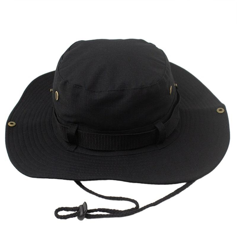 

Unisex Foldable Sun Hat Breathable Cotton Wide Border Adjustable Drawstring Outdoor Fishing Gardening Travel Wind Resistant чёрный