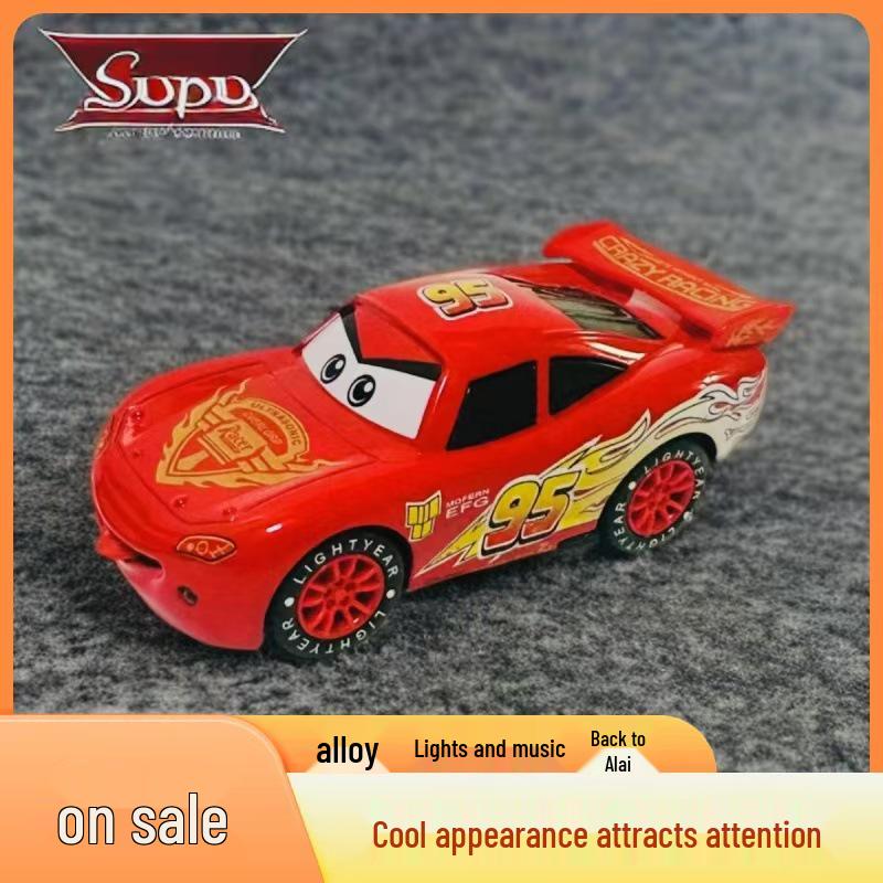 3D Lights & Music Lightning McQueen Pull-Back Alloy Toy Car - Third Generation