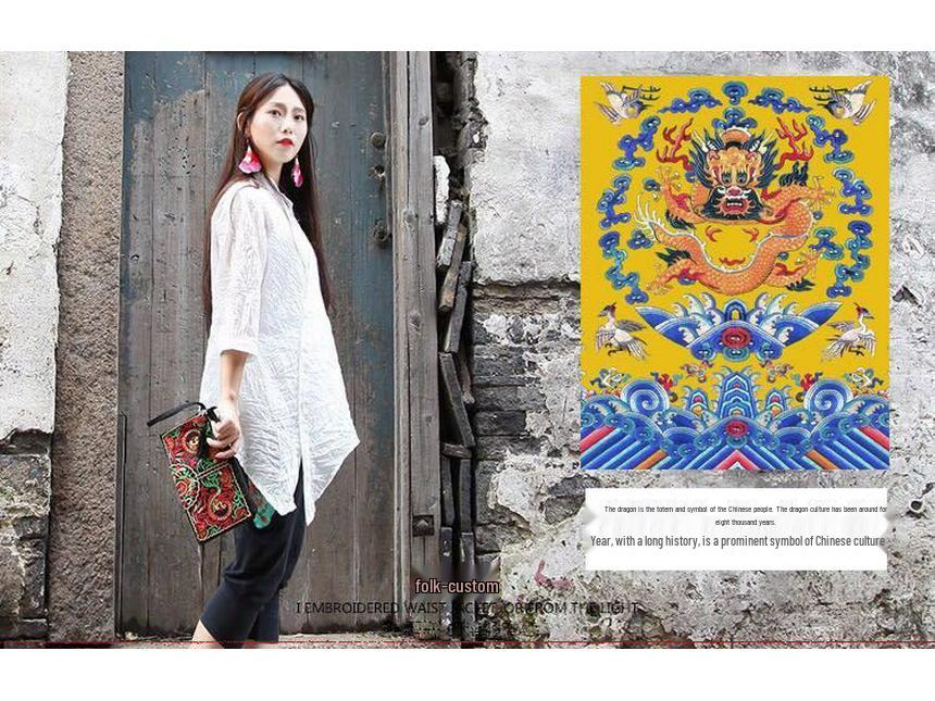 Ethnic Embroidery Satin Clutch and Wallet for Women