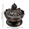 Vintage Copper Lotus Incense Burner Eight Treasures Zinc Alloy Aromatherapy Burner Sandalwood Incense Stove
