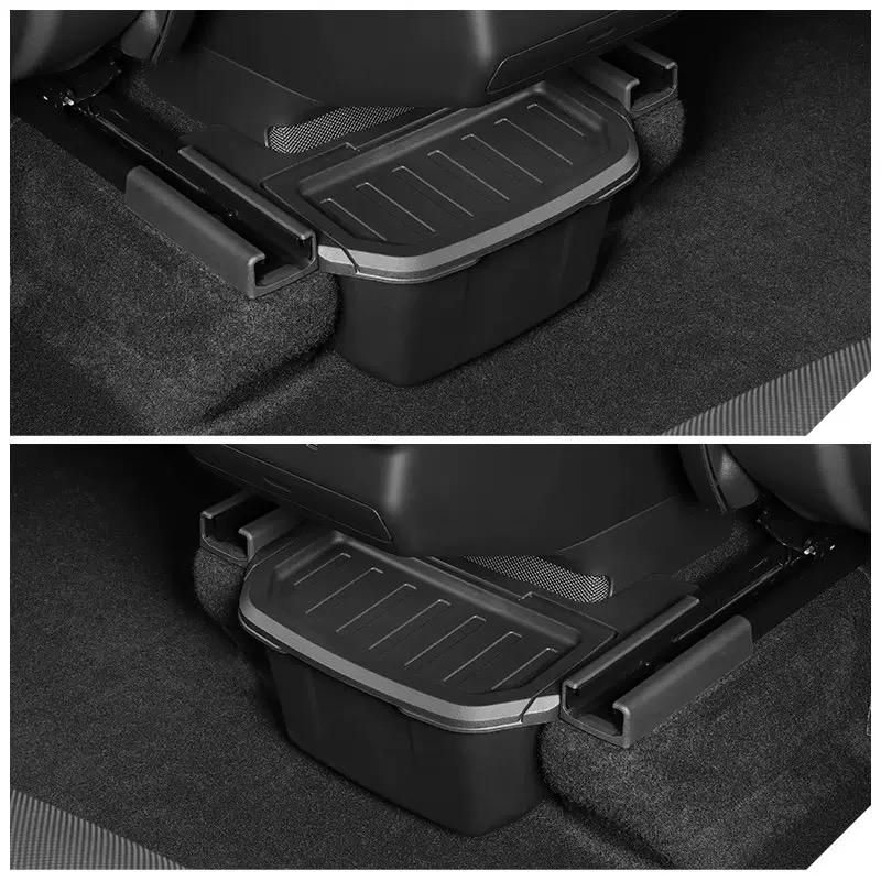 Rear Seat TPE Storage Box For Tesla Model YL 2025-2026 Center Console Under Air Vent Case Trash Can Organizer Car Accessories