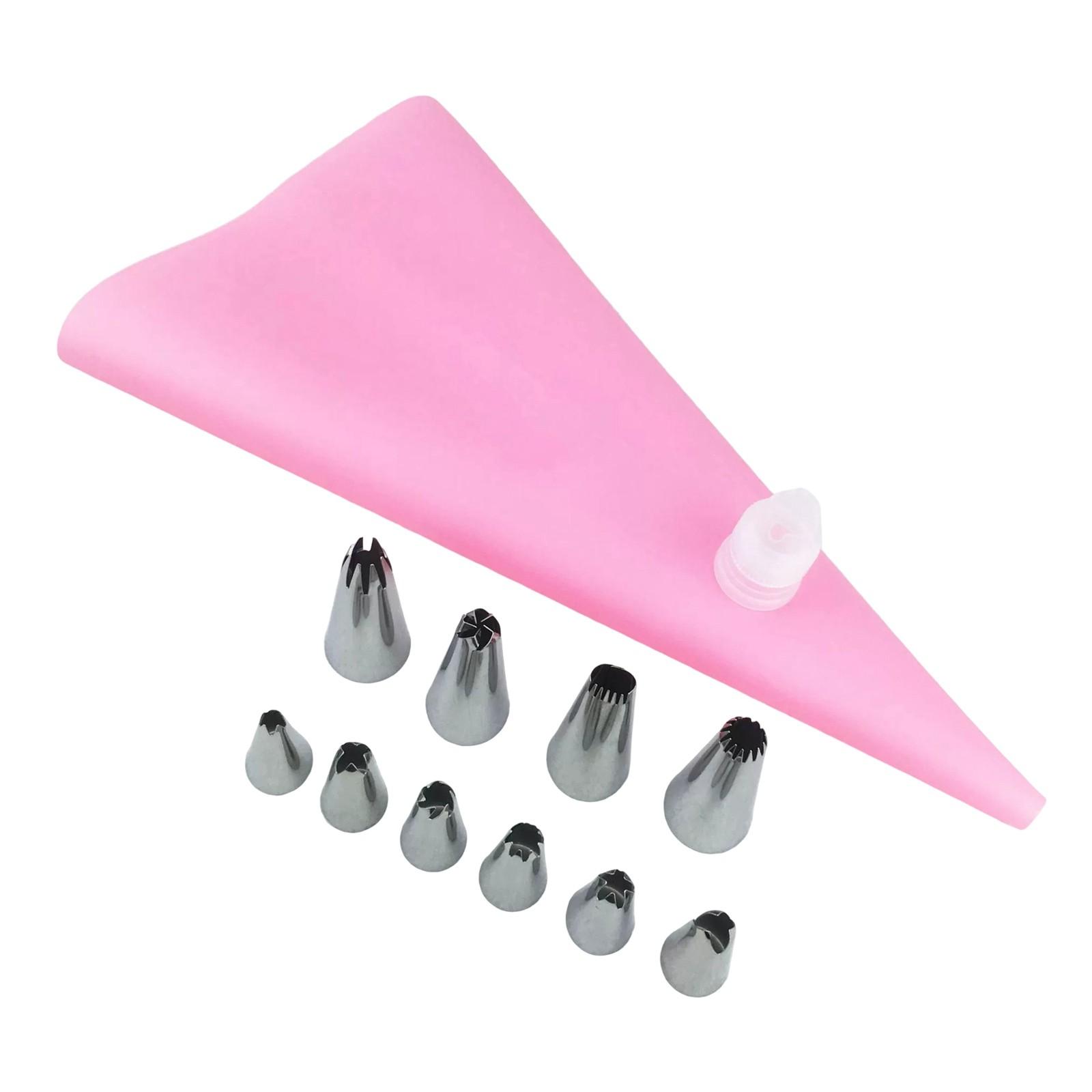 

Набор из 12 насадок из нержавеющей стали для выпечки тортов One Size розовый