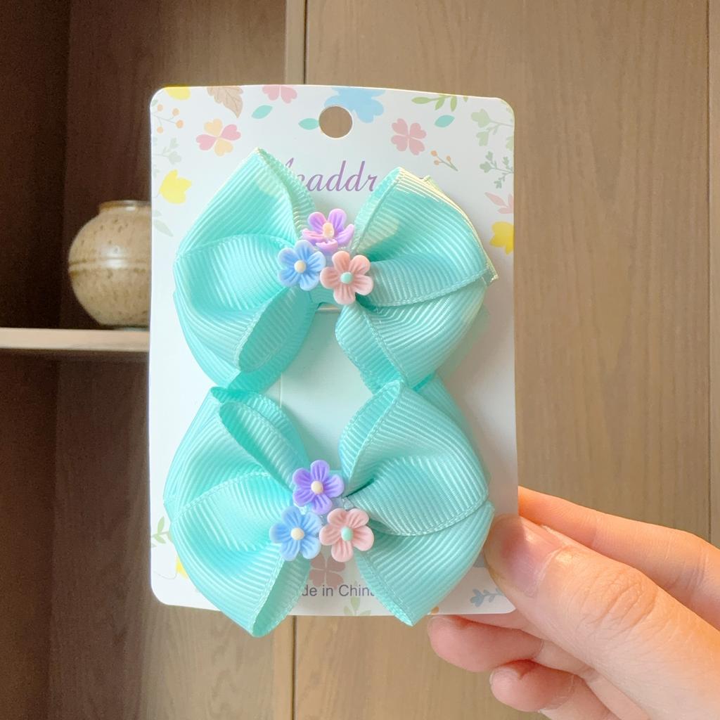 2Pcs/lot Baby Solid Hair Bows Hair Clips Ribbon Bow Hairpin for Girl Cheer Bowknot Barrettes Children Headwear Hair Accessories