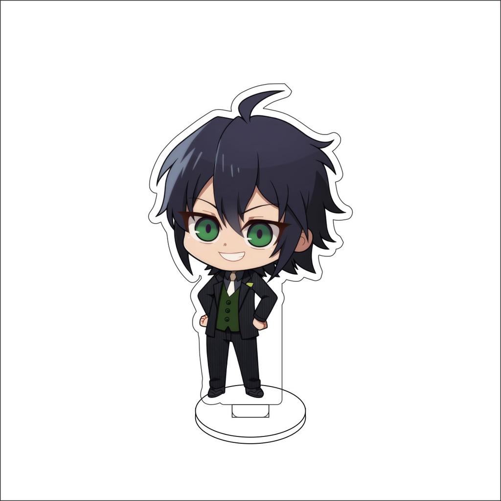 10CM Anime Seraph of the end Figure Stand Model Yuichiro Hyakuya/Shinoa Hiiragi Cute Desk Decor Standing Sign Gifts