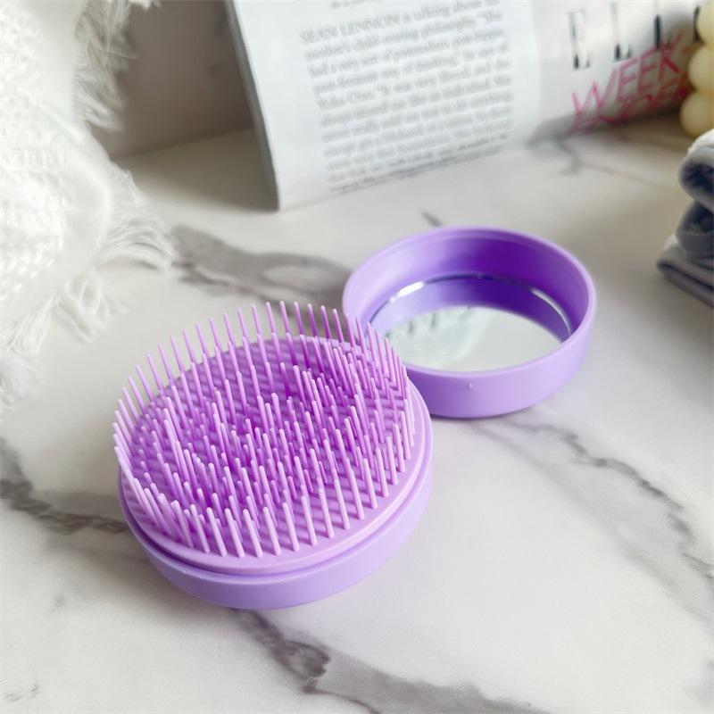 

Portable Mirror Small Comb With Mirror, Integrated Massage Comb With Mirror One Size фіолетовий