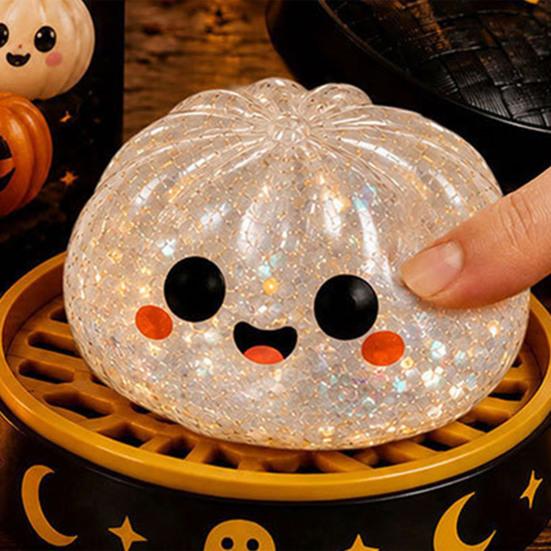 Stressball kneten 1/5 Stück Halloween Knödel Entlastungsspielzeug Kürbis Geist Augapfel Gedämpftes Brötchen Sensorisches Fidget Spielzeug für Erwachsene Kinder Gruselig