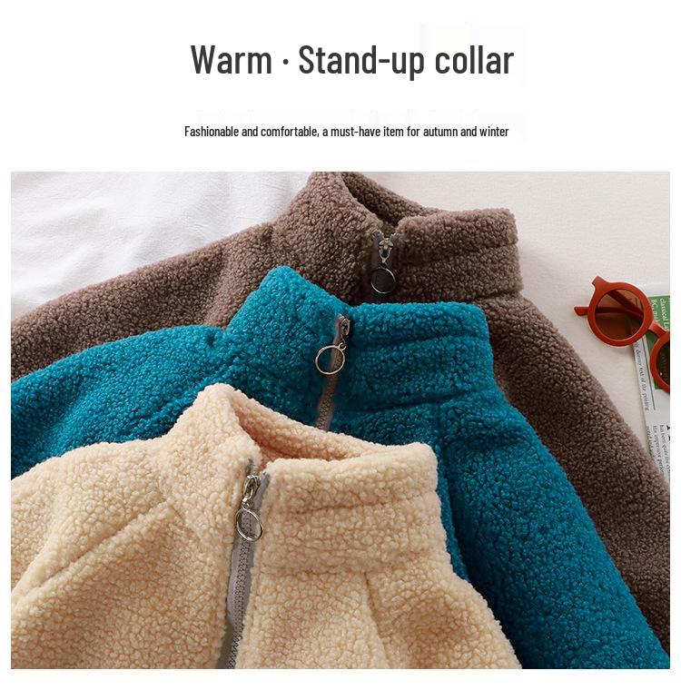 Kids' Teddy Fleece Jacket: Cozy Lambswool for Boys & Girls, Perfect for Autumn & Winter Warmth