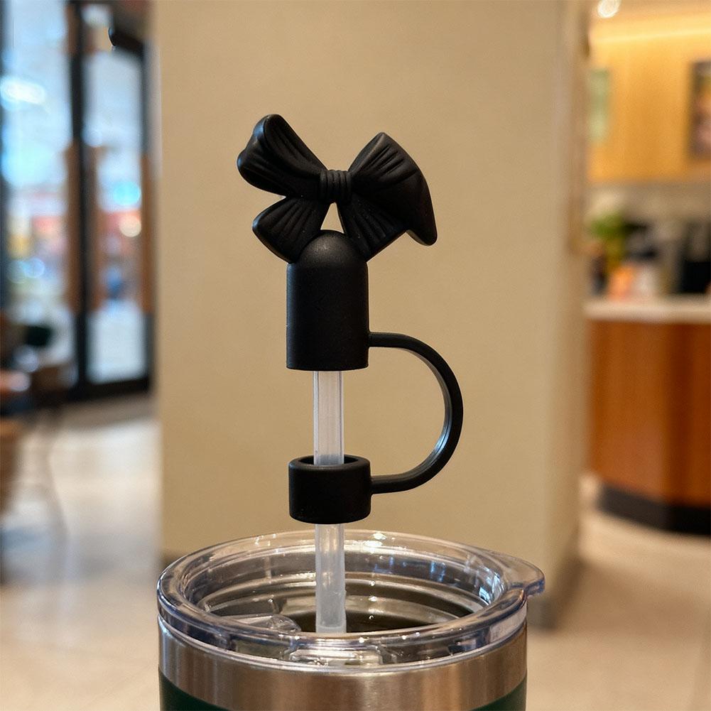 Silicone Straw Cap With Bowknot Design Leak-Proof Straw Cover For Tumblers Cups Reusable Straw Accessory For Daily Travel Use