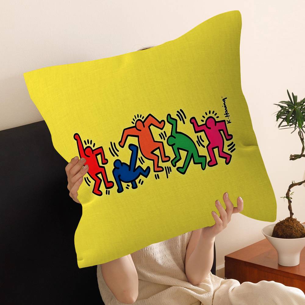 Retro Abstract Cartoon K-KeithS Pillow Anime Pillow Sofa Bed Head Pillow Cover Cushion Cover 45x45 Cm Fashion