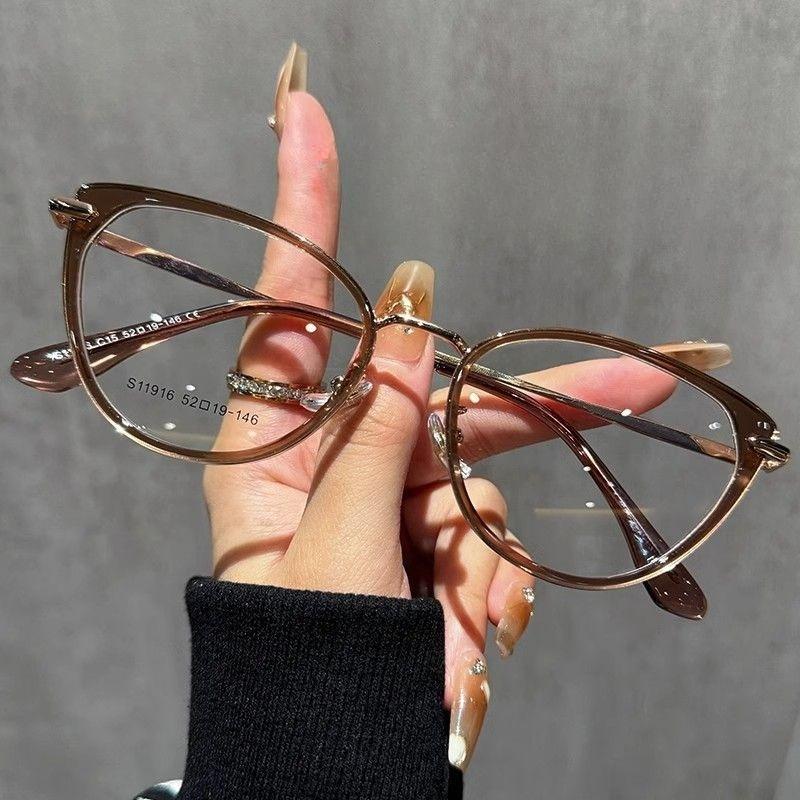 

Anti-blue Light Glasses Frame Cat Eye Trend Flat Light Computer Eyewear Frame Luxury Women Men Optical Glasses Eyeglasses Frames