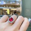 Jewelry Simulation Red Corundum Pendant 12 * 12 Red Treasure Ring 10 * 10 Princess Square Earrings 8 * 8 Set