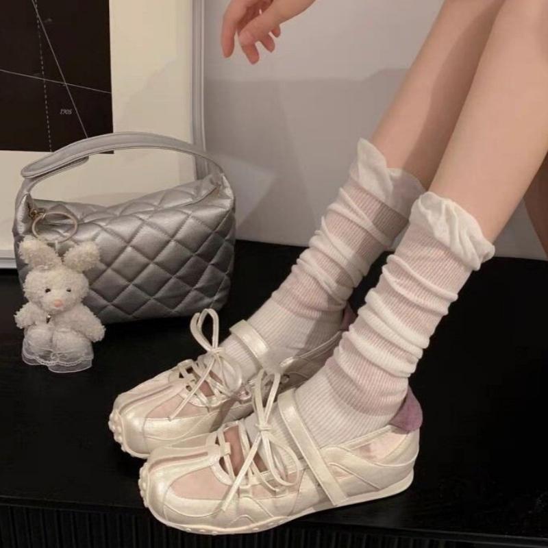 Fashion New Style Sports Flat Shoes Mary Jane 2025 Summer Designer Magic Tape Slip On Ballet Shoes Fashion Lightweight Women Shoes