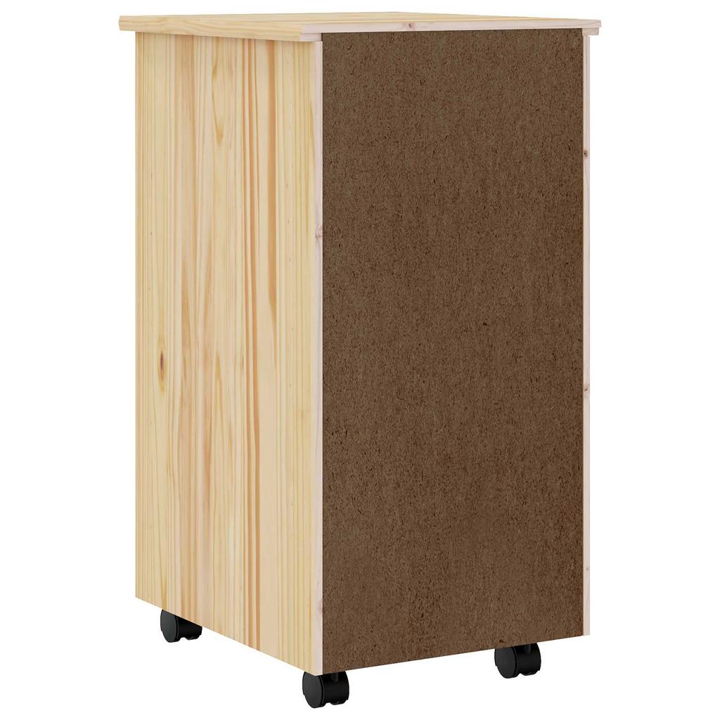 Rollbarer Aufbewahrungsschrank mit Schubladen MOSS Klarlack Finish 34 x 39 x 65,5 cm