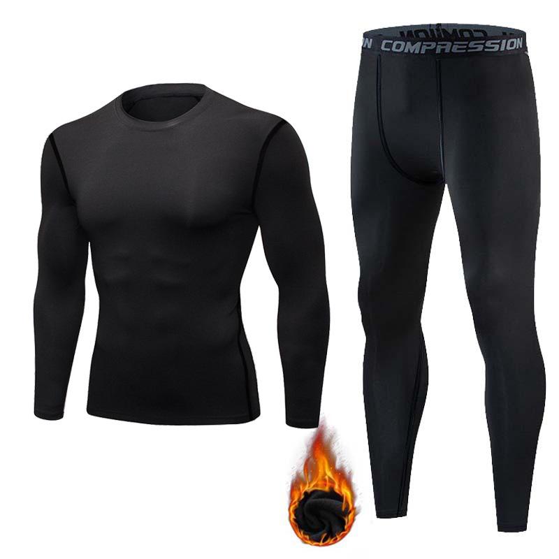 Men's High-Elastic Quick-Dry Sports Tights with Velvet Warmth