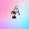 BTS Anime Cartoon & ARMY Bomb Double Acrylic Keychain, Bangtan Boys Cartoon Figure + Lightstick Charm Keyring, Kpop ARMY Fans Bag Pendant