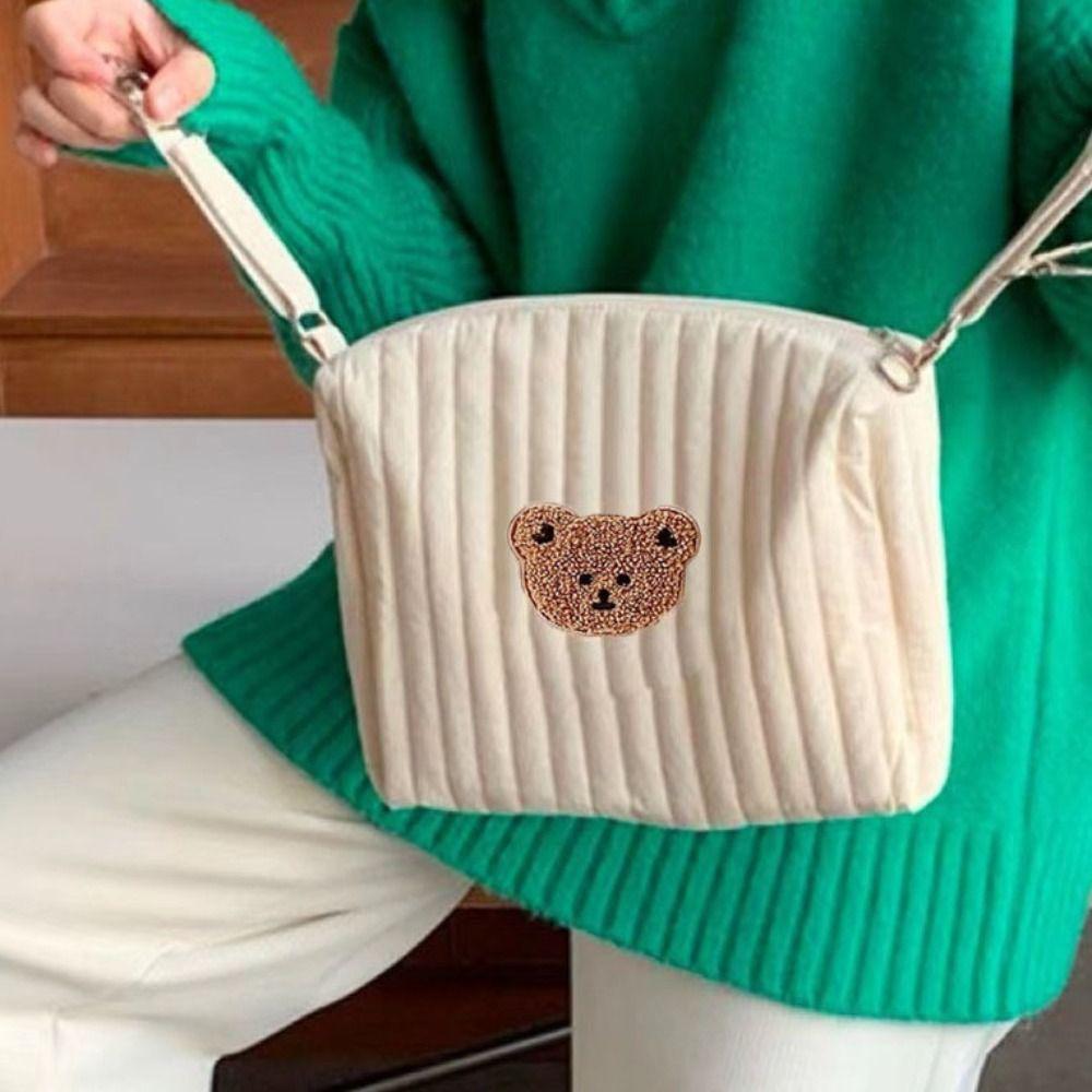 Quilted Cotton Stroller Organizer Bag Bear Mommy Bag Reusable Pram Storage Bag  Baby Stroller Pouch
