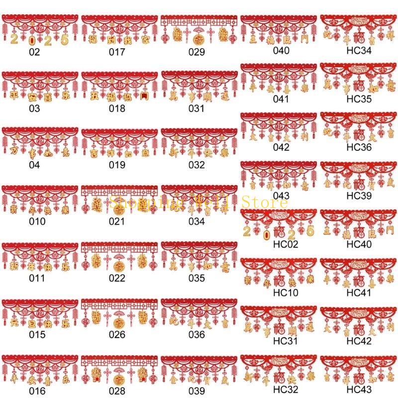 KX4B Chinese New Year Garlands Decoration Hanging Ornament for Holiday Celebration