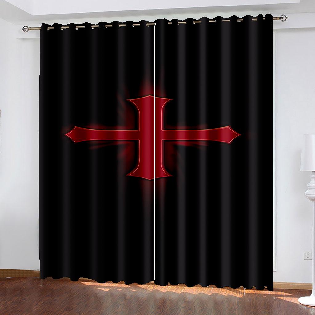 Hacker Soldier Red Dark Cool Child Window Curtains in Kids Bedroom Living Room Hall Treatments Kitchen Decoration Drapes Blinds