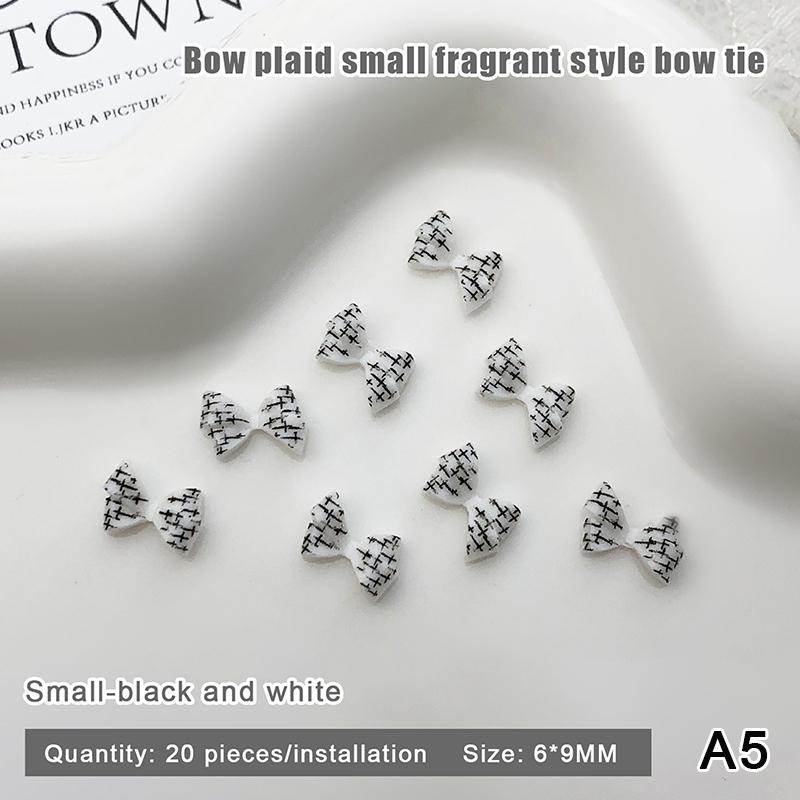 

20 шт. Для креативного дизайна ногтей Клетчатые смоляные банты Шармы для ногтей Бантики Наклейки для маникюра DIY Украшения