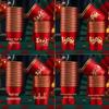 2026 Year of the Horse Festive Red & Gold Disposable Paper Cups - 50 Pack