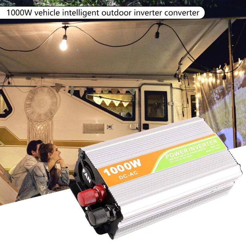 Multipurpose 1000W Capacity Power Converter with Safety Features For Vehicles Camping Boating Caravans 12V To 110V/220V
