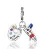 Colorful copper Painting Charm Bead Charms Artistic Palette Bead Charms Pendant Compatible With Authentic Bracelets Necklaces Do It Yourself Fine Jewe