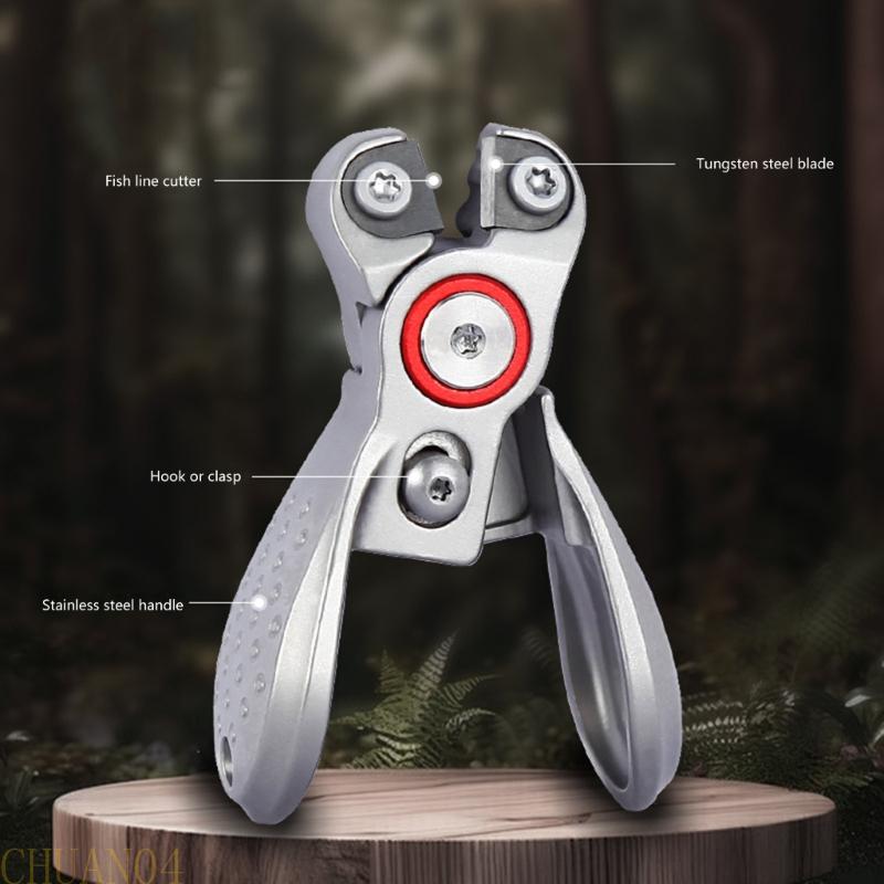 A1A2 Multipurpose Stainless Steel Fishing Line Cutter Line Nippers Retractable Clip Design Secure Sliding Lock For Anglers