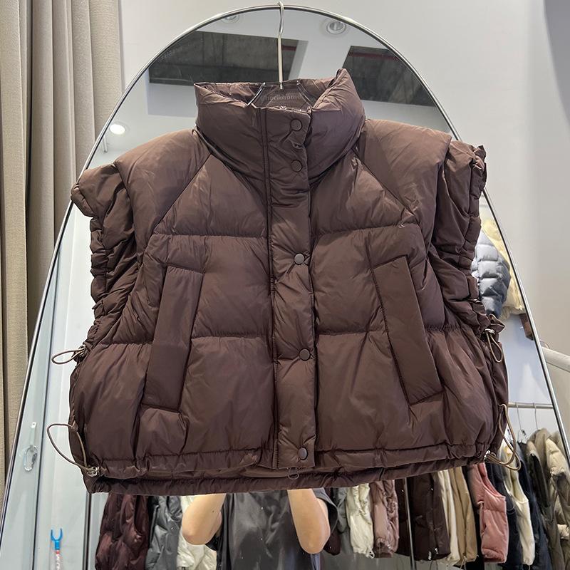 Autumn and winter new down vest women's bud cuff thermal vest vest white duck down jacket