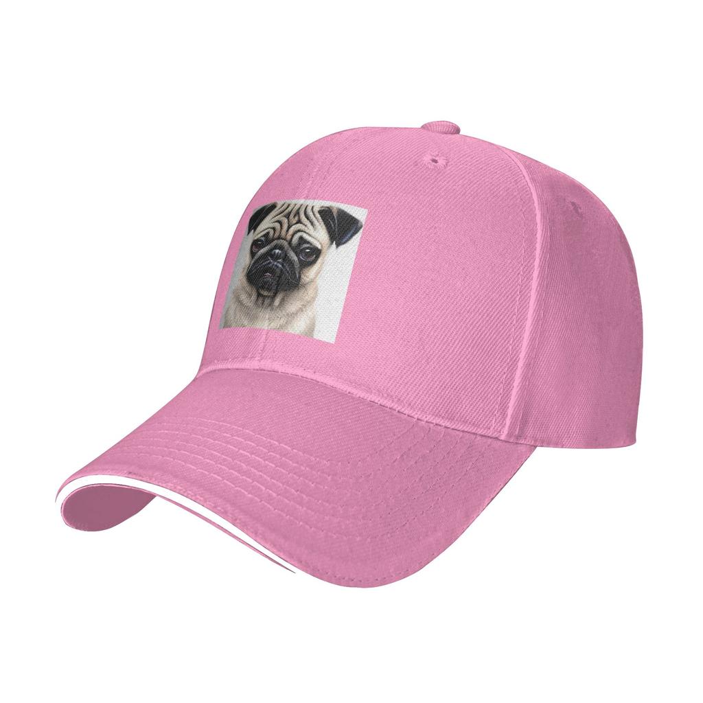 Lovely Puppy Cute Pug Dog Cap Casual Baseball Caps Adjustable Hat Hip Hop Summer Unisex Baseball Hats Customizable